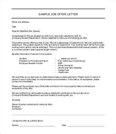 sample offer letter  technical resume