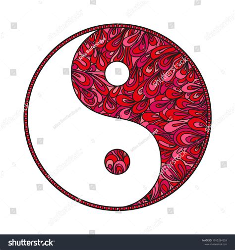 Yin Yang Religion Symbol Zentangle Hand Stock Vector Royalty Free