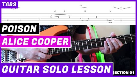 Alice Cooper Poison Guitar Solo Lesson Guitar Tab Tutorial 42