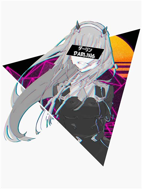 Zero Two Waifu Aesthetic Glitch Sticker For Sale By Cooral Redbubble
