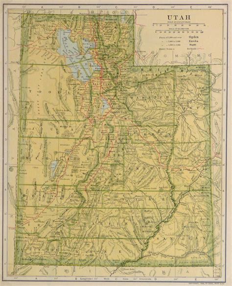 Utah Map1906 Original Art Antique Maps And Prints