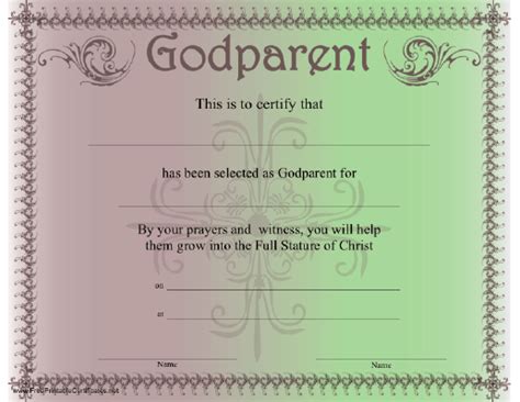 Free Godparent Certificates Printable Aulaiestpdm Blog