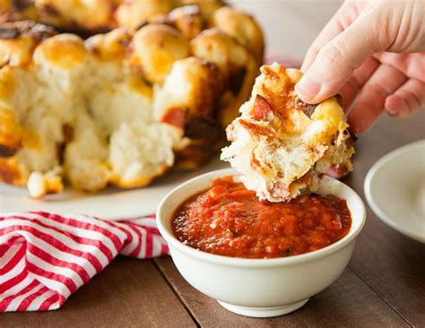 Pepperoni Pizza Monkey Bread With Dipping Sauce Recipe Pizza Monkey