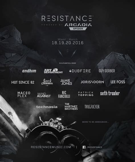 Resistance Miami Phase One Lineup Announced Ultra Worldwide
