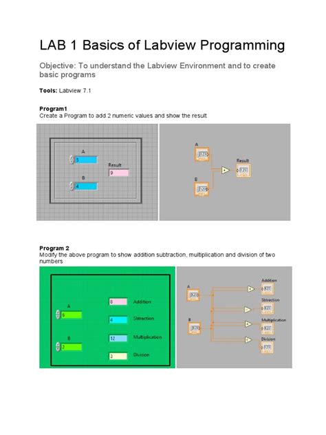 Lab 1 Basics Of Labview Programming Pdf