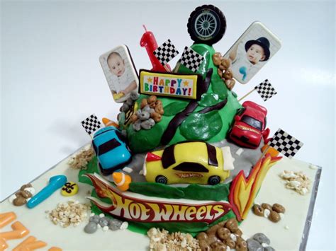 +188 gambar sketsa kue tart. KUE ULANG TAHUN COKLAT 3D HOT WHEELS