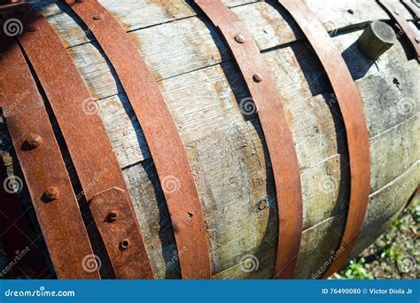 Rusted Wooden Barrel Stock Photo Image Of Wooden Background 76490080