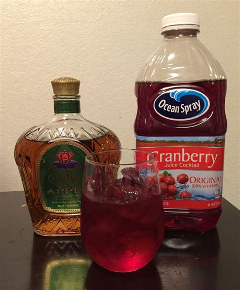 The washington apple is a cocktail with a delicious sweet apple taste and a sour tangy twist of cranberry. 1 1/2 shot of Crown Royal Regal Apple, 4 shots of Cranberry juice over ice. | Liquor drinks ...