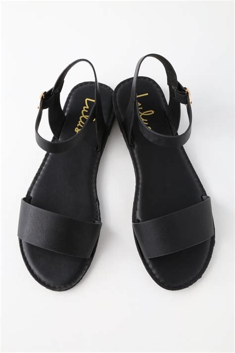 Cute Black Sandals Flat Sandals Ankle Strap Sandals Lulus
