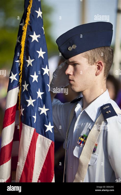 Civil Air Patrol Color Guard Standing At Attention Stock Photo Alamy