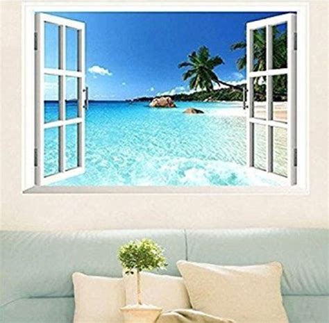Buy Large Removable Beach Sea 3d Window Decal Wall Sticker Home Decor