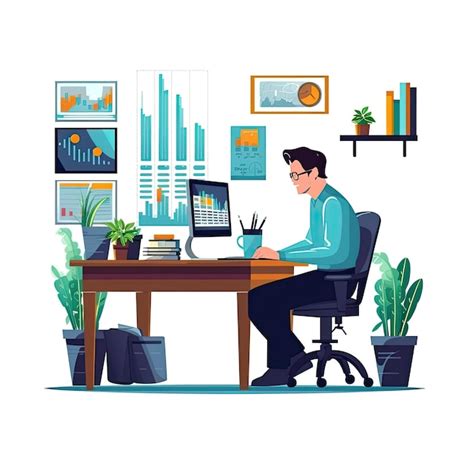 Premium Ai Image A Forex Trader Flat Vector Illustration Daily