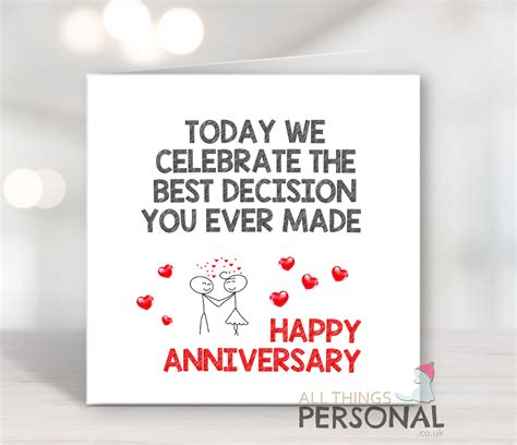 The Best Decision Anniversary Card All Things Personal