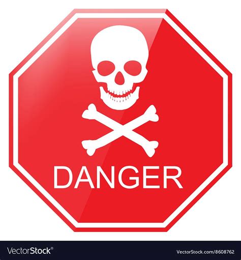 A Stop Sign With A Skull And Crossbones In The Center That Says Danger