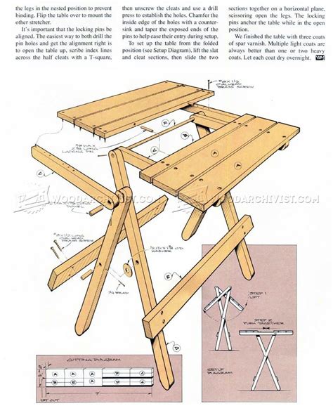 Folding Table Plans • Woodarchivist