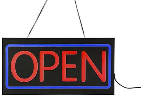 Open Signs With Hanging Chain Rectangular Red And Blue
