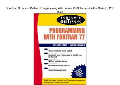 Schaums Outline Of Programming With Fortran 77 Pdf