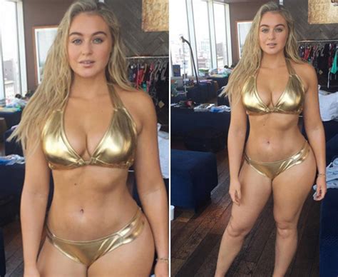 British Model Iskralawrence Showcases Her Amazing Curves In Gold B Scoopnest