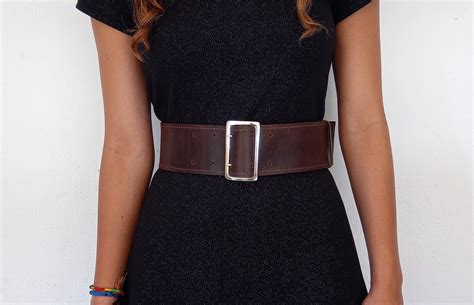 Dark Brown Wide Leather Belt Waist Belt Womens Leather Belt Etsy Uk