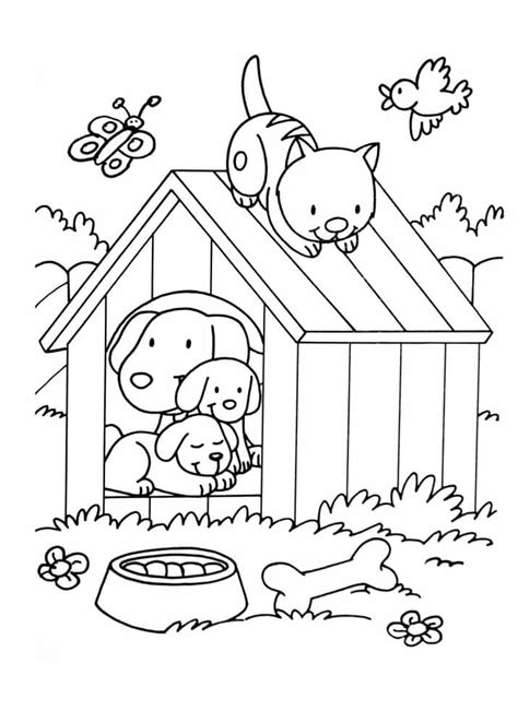 Pets In House Coloring Page Free Printable Coloring Pages For Kids