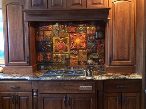 Vintage tin ceiling tiles can be found in its original form or as a newly manufactured product made to mimic the charm and elegance look older. Hand-glazed, vintage ceiling tin backsplash in 2020 ...