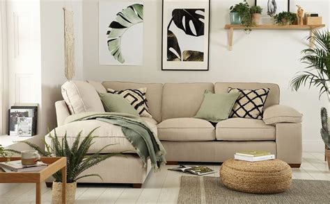 Cassie Linen Fabric L Shape Corner Sofa Lhf Furniture And Choice