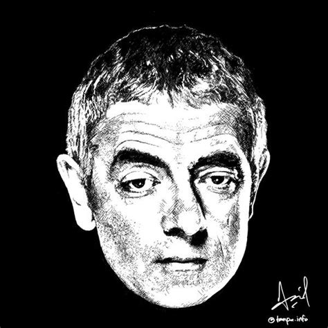 Rowan Atkinson Portrait Pen Line Sketch By Ariecool Hatch