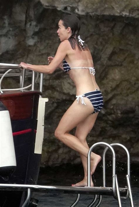 Emilia Clarke In A Striped Bikini On The Boat In Positano Italy Celebsla