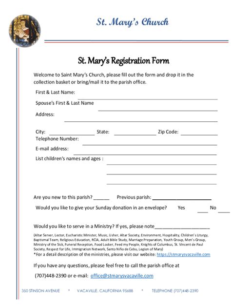 Fillable Online Marys Registration Form Fax Email Print Pdffiller