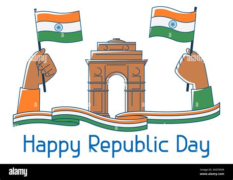 Illustration Of Happy Republic Day Of India Indian National