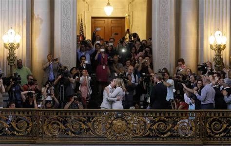 Kris Perry Center Left And Sandy Stier Wed At San Francisco City Hall