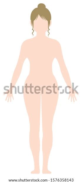 Vektor Stok Faceless Naked Woman Nude Body Silhouette Tanpa Royalti Shutterstock