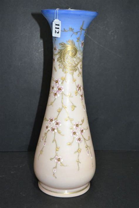 Enamelled Victorian Glass Vase British Victorian Glass