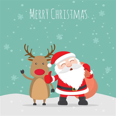 Merry Christmas Illustration Vector Free Download