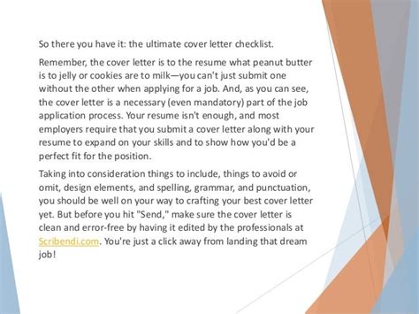 Checklist For A Good Cover Letter