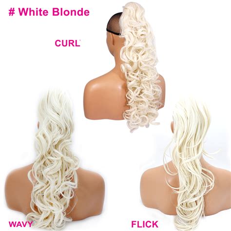 Get deals with coupon and discount code! PONYTAIL Clip In On Hair Extensions White Blonde #60M ...