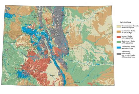 Simplified Geologic Map Of Colorado Geology Map Colorado Map
