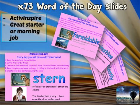 X73 Word Of The Day Slides Activinspire Teaching Resources