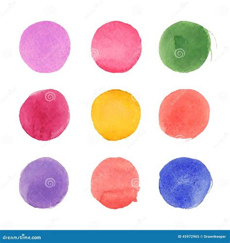 Vector Set Of Watercolor Circles Stock Vector Illustration Of Paint