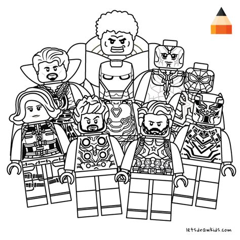 Coloring Page For Kids To Draw Lego Avengers Coloring Home