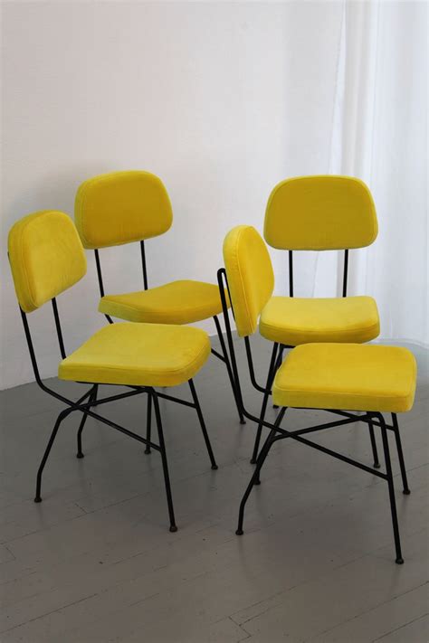 Infuse your personal space with mid century dining chairs for a contemporary feel or embrace the rustic velvets and fabrics for royal tones and vintage styles. Mid-Century Yellow Italian Dining Chairs, Set of 4 for ...