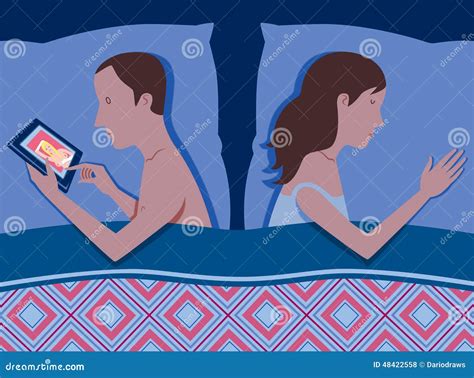 Couple Watching Movie Bed Stock Illustrations 24 Couple Watching