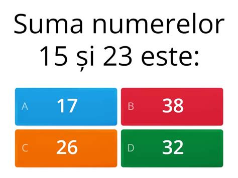 Adunarea Si Scaderea Numerelor 0 31 Quiz