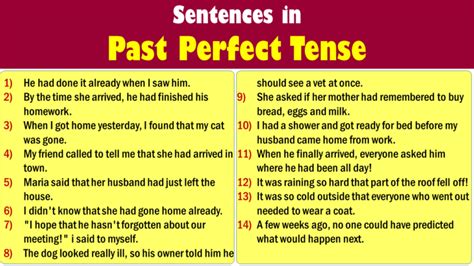 Example Sentence Of Past Perfect Tense Hot Sex Picture