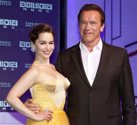 Actress Emilia Clarke And Arnold Schwarzenegger Attend The Seoul Premiere For Terminator