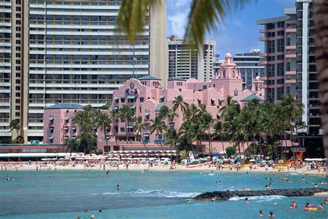 Waikiki Beach With The Royal Hawaiian Hotel Photograph By George Oze