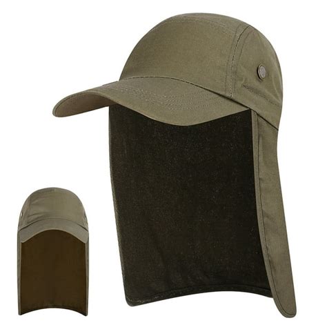 Anself Men Upf 50 Sun Protection Cap Wide Brim Fishing Sun Cap Hat