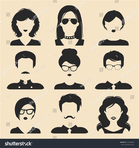 Vector Set Of Different Male And Female Icons In Trendy Flat Style