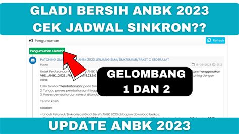 Update Jadwal Sinkronisasi Gladi Bersih Anbk 2023 Youtube