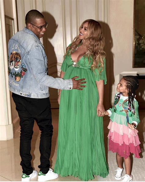 Adorable Overload Beyonc And Blue Ivy Wear Green Dresses For Beauty And The Beast Premiere